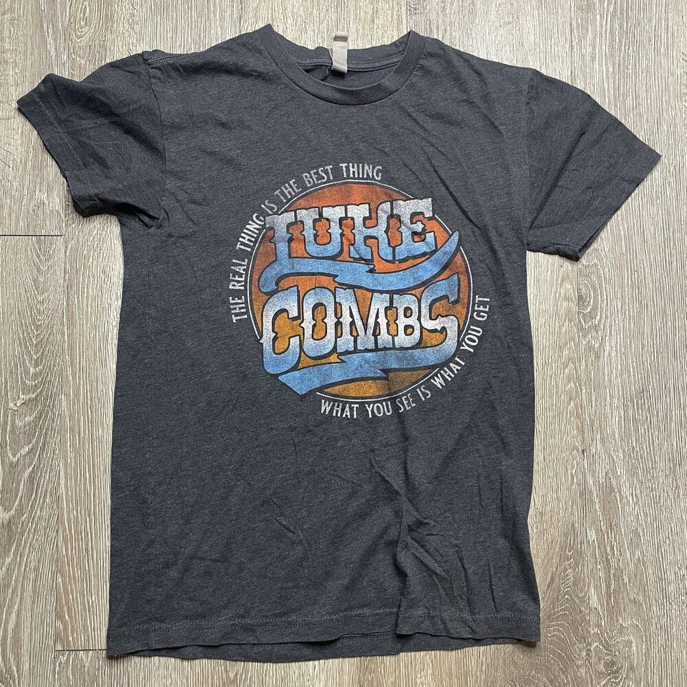 Luke Combs Graphic T Shirt Size S Gray Country Music Concert Tee Mens